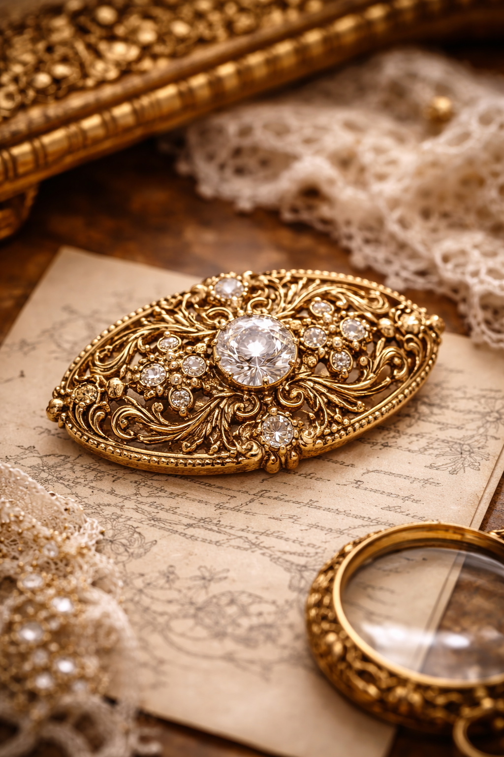 Broche vintage ornementale