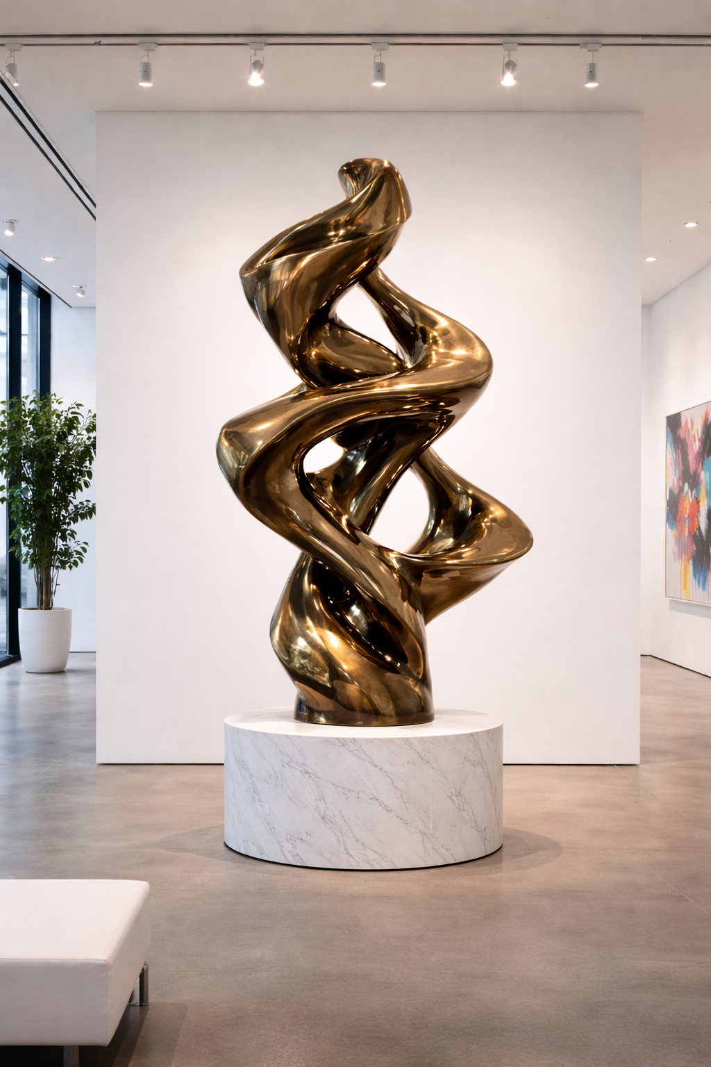 Sculpture dorée moderne